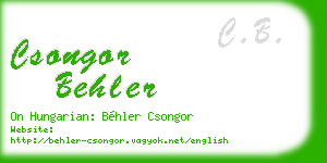 csongor behler business card